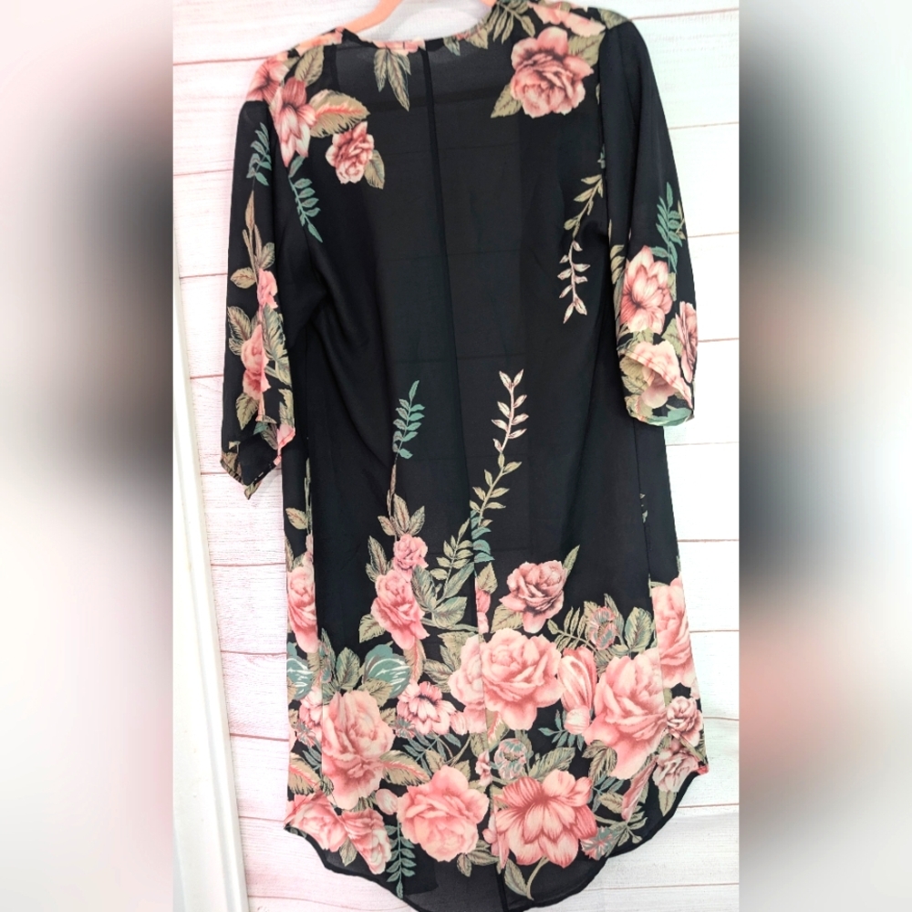 Euc Sirnna Sky Xs Floral Print Cover Up - Picture 3 of 7